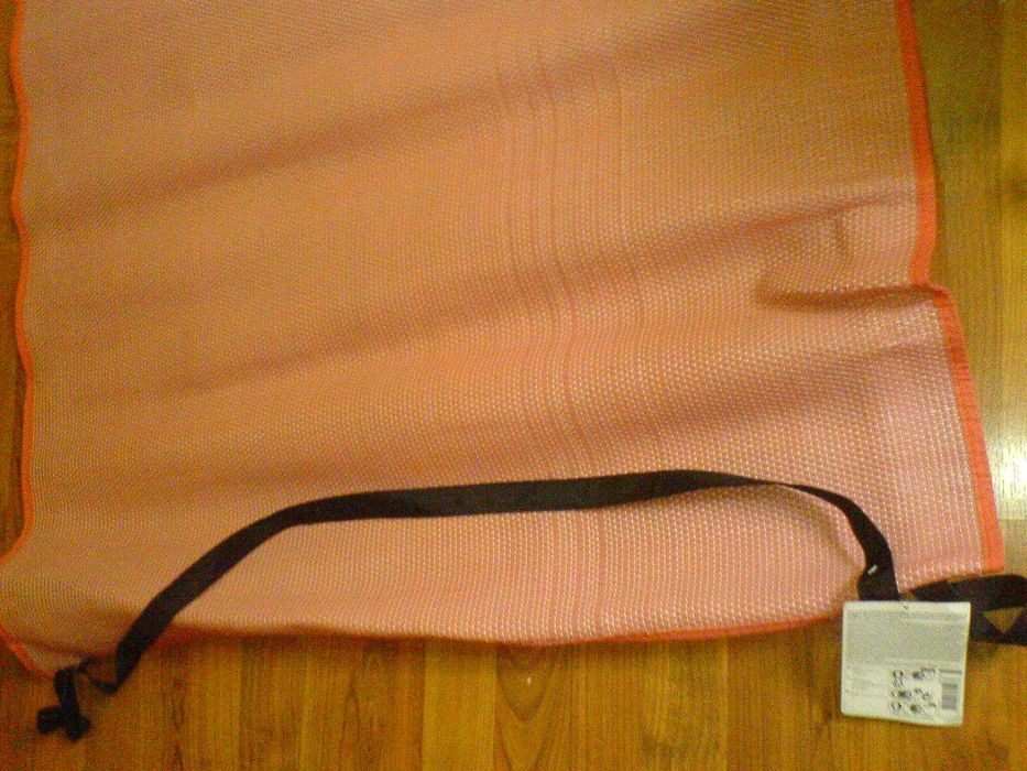 Mata Plażowa Pleciona wiklina Róż 178x90 cm pasek na ramię NOWA