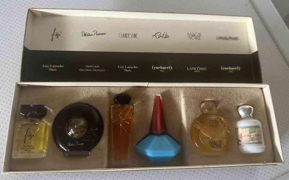 Cofret Vintage Miniaturas de Perfumes Clássicos Franceses