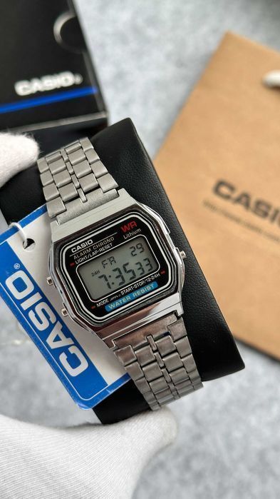 Годинник Vintage A159 silver-black | касіо A168 | часы касыо A158