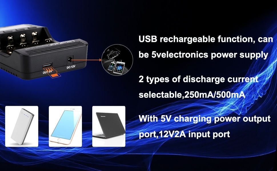 LiitoKala Lii-500 Зарядний пристрій АА ААА 18650 Li-ion Ni-MH/Ni-Cd