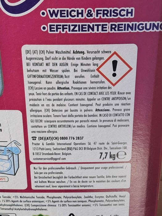 Niemiecki Proszek do Prania Koloru Ariel 140 Pran