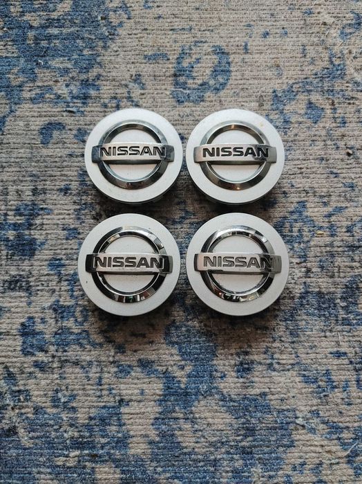 Dekielki alufelgi Nissan 54mm x 50mm oryginał srebrne chrom komplet