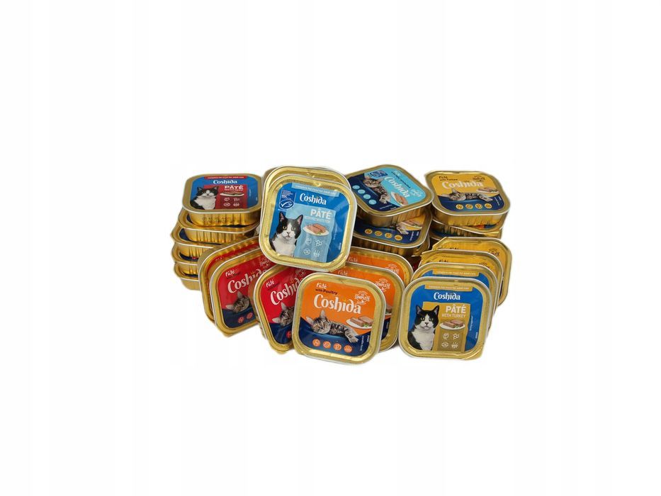 Pakiet 96 Szt Pasztety Coshida Dla Kota Mix Smaków  Super Jakość 9,6Kg