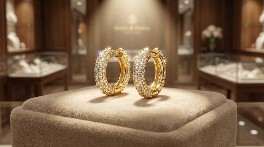 Nowe Kolczyki Senso di Donna (Bijou Brigitte) Pozłacane Cyrkonie