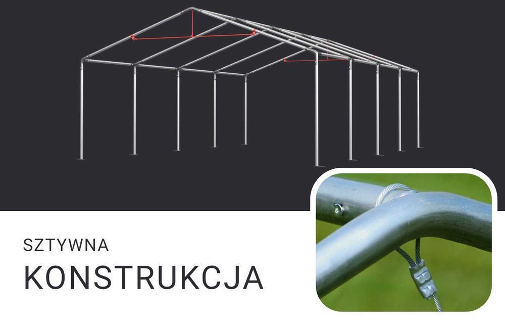 4x8x2m Namiot imprezowy ogrodowy pawilon mały sezonowe IPE S