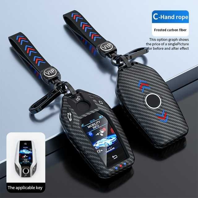 Yamlten Autoschlüsselhülle Für BMW Display Key | Metallgehäuse Schwarz