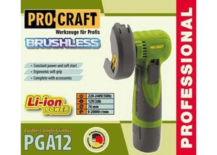 Болгарка аккумуляторная PRO-CRAFT PGA-12 (бесщеточная)