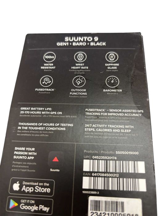 Zegarek sportowy Suunto 9 Baro czarny