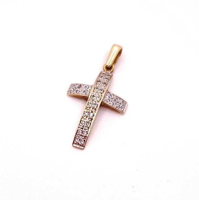 Złota zawieszka Krzyż z cyrkoniami PR.333 W:3,05gr InterSKLEP