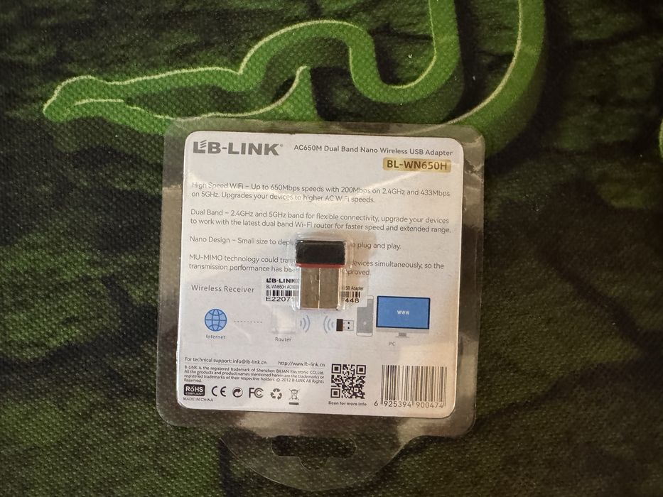 Wi-fi Адаптер Lb-Link AC650M Дводіапазонний 2.4GHz/5GHz compact 650Mb/s