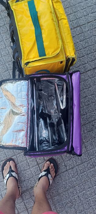 Bag térmica glovo estafeta para entrega de comida