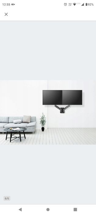 Uchwyt ścienny podwójny Tv 13-32" sprężyna gaz