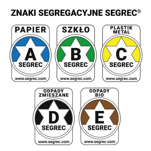 Stojak 3 worki metalowy 120L Niebieski/Zielony/Żółty SEGREC