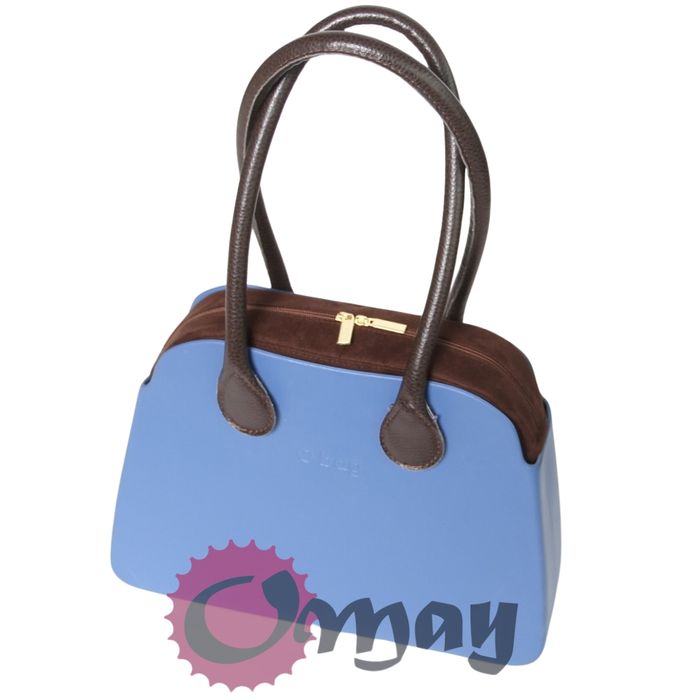 BRĄZOWY organizer OBAG REVERSE eko zamsz złot wkład 2 kieszenie OMAY