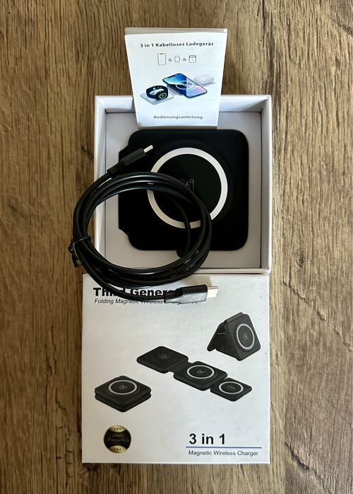 Podróżna ładowarka indukcyjna 3w1 Iphone.