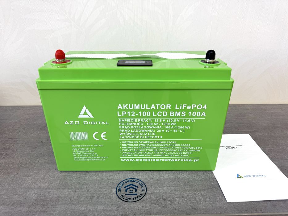 12В‼️100А ампер акумулятор LiFePo4 литиевый для инвертора Eco Worthy