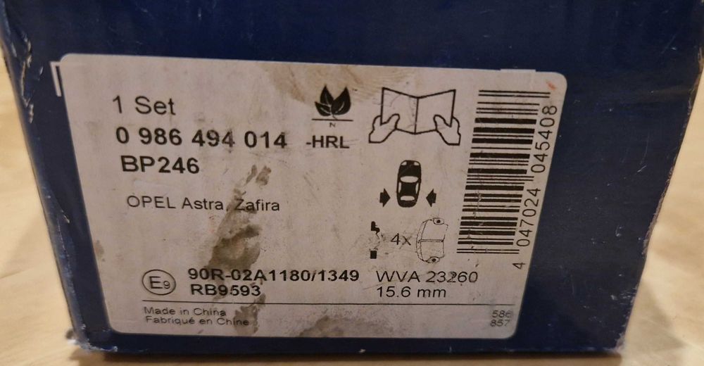 Klocki Hamulcowe Tył Bosch 0 986 494 014