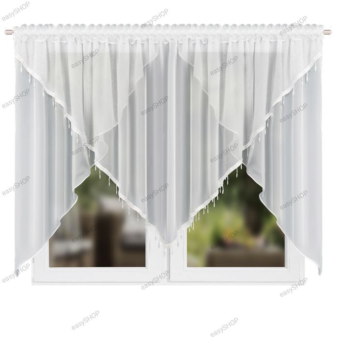 Urocza firanka koperta z ozdobnymi kryształkami