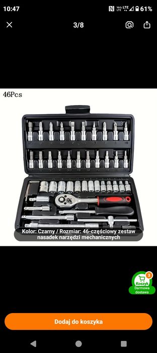 46 częściowy zestaw narzędzi i nasadek mechanicznych