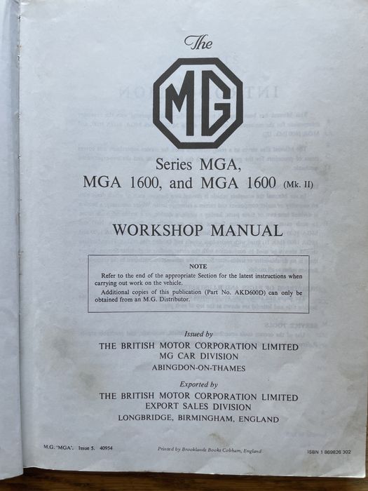 Livro MGA Workshop Manual