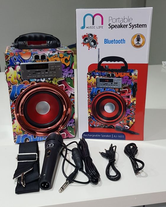 Coluna de som Karaoke Portátil super potente com Bluetooth e micro.  Oliveira do Douro • OLX Portugal