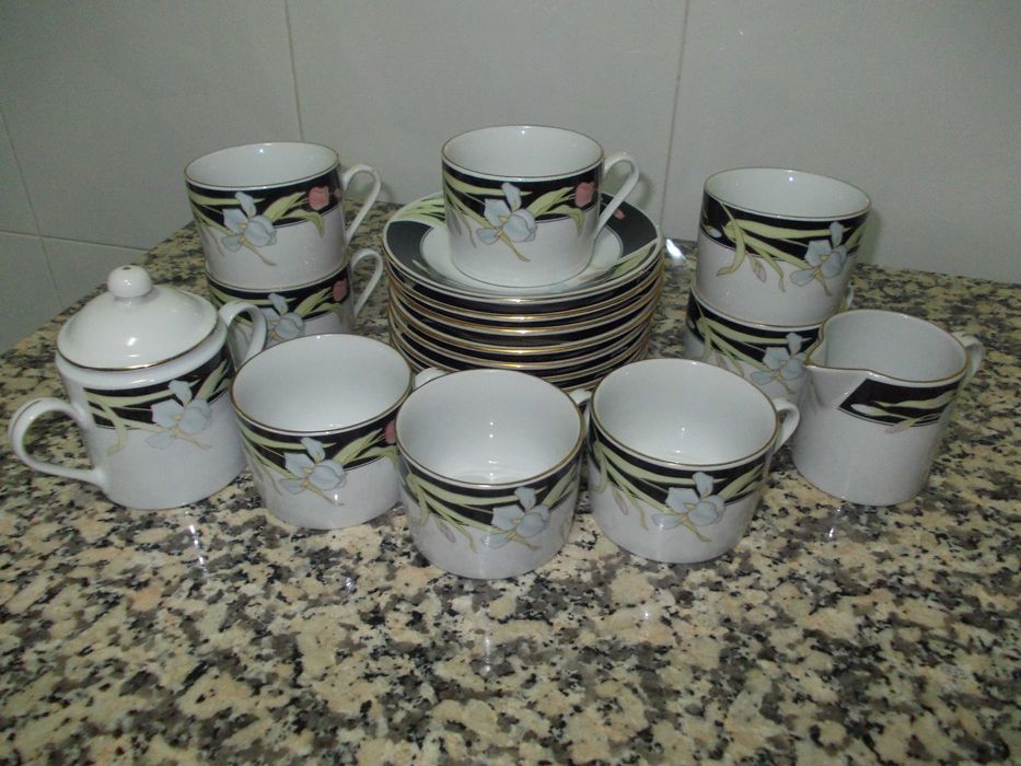 Serviço chá vintage Fairfield Fine China Yung Shen