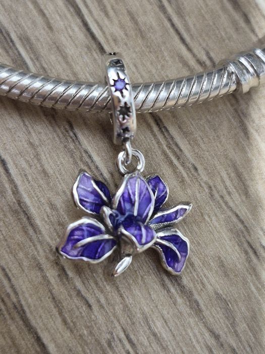 Zestaw 3 charms do bransoletek Pandora S925  motyle kwiat