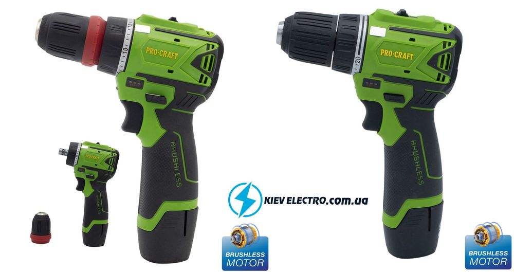 Шуруповерт Procraft PA12BL DFR (Кейс з 1 акб та зп) SUPER  !!