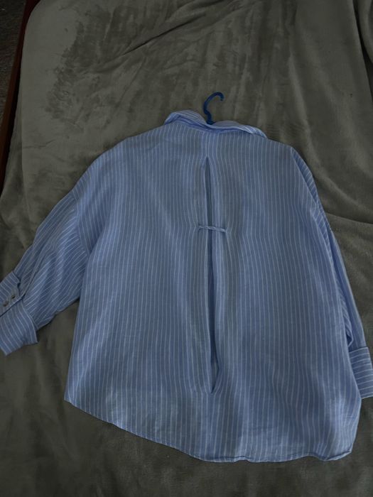 Голуба рубашка жіноча  Zara оверсайз