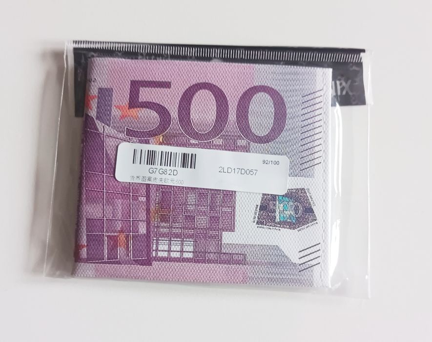 Portfel dolary euro, płótno NOWY