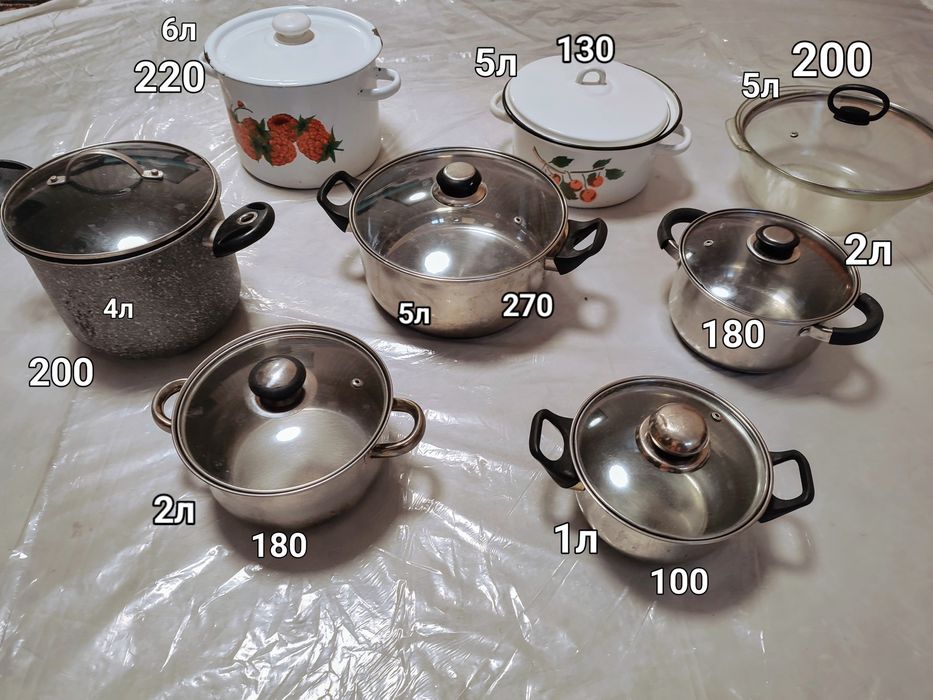 Посуд часів СРСР.Каструлі,тази,лотки,миски.