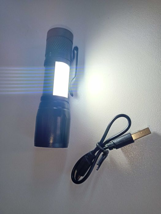 Фонарик аккумуляторный 3 режима, регулировка фокуса.