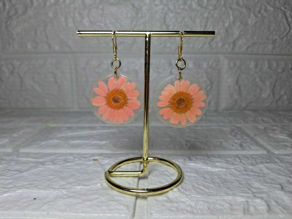 Сережки ручної роботи з епоксидної смоли