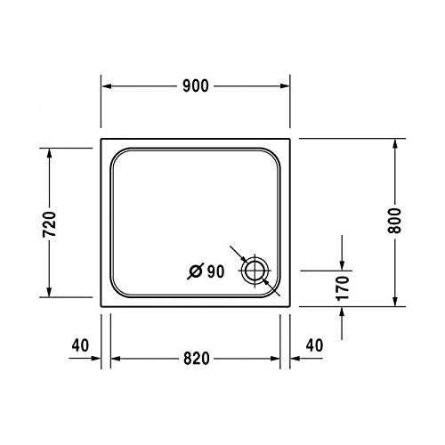Duravit D-Code brodzik 90x80 cm  biały nowy oryginalnie zapakowany