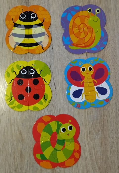 Puzzle 2+ CzuCzu -zestaw Robaczki i Pojazdy na budowie
