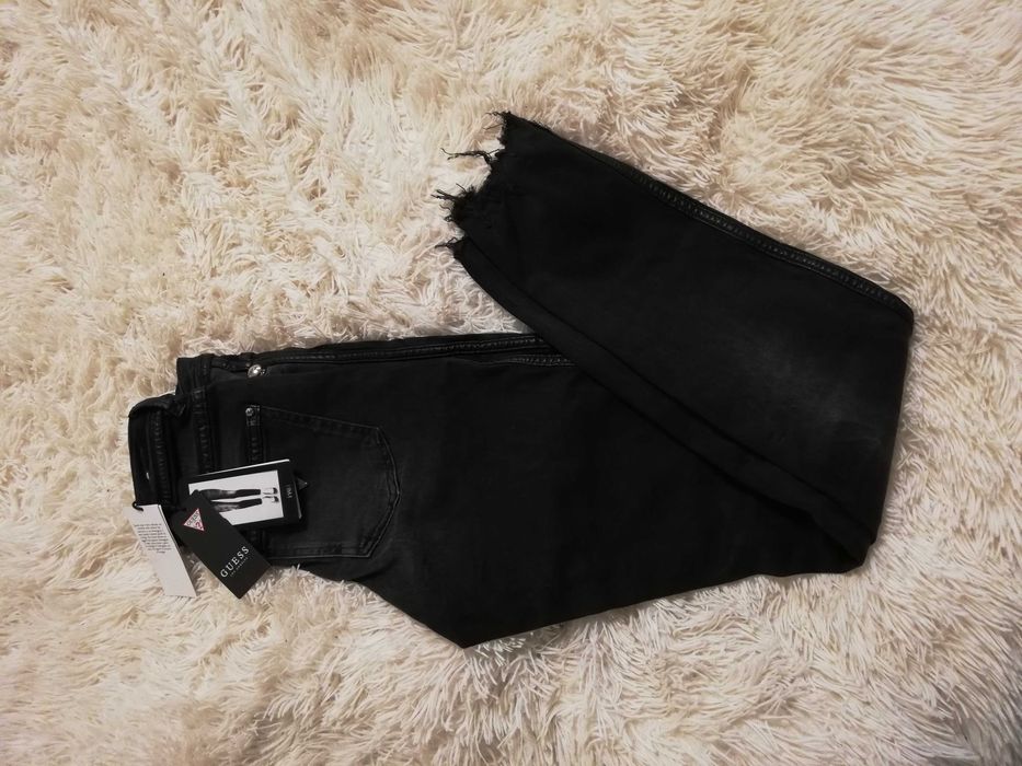 spodnie jeansy Guess S 36 M 38 rozmiar 24 czarne skinny high