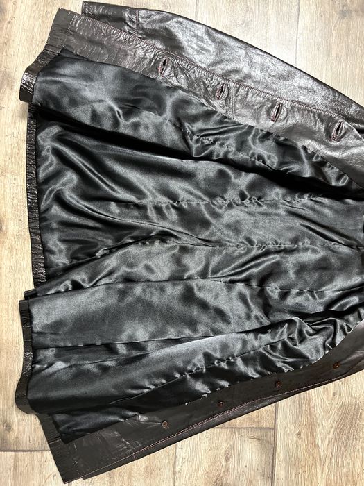 Подовжена шкіряна куртка демі S