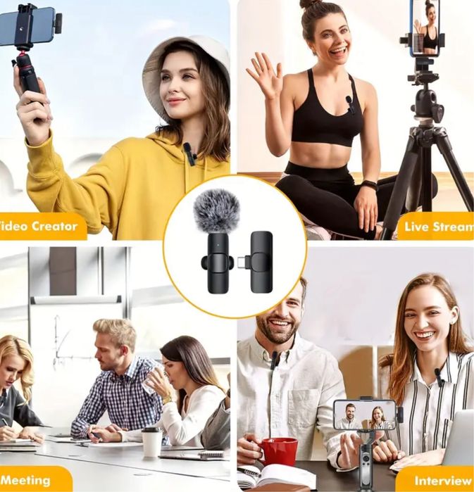 Профессиональный беспроводной петличный микрофон