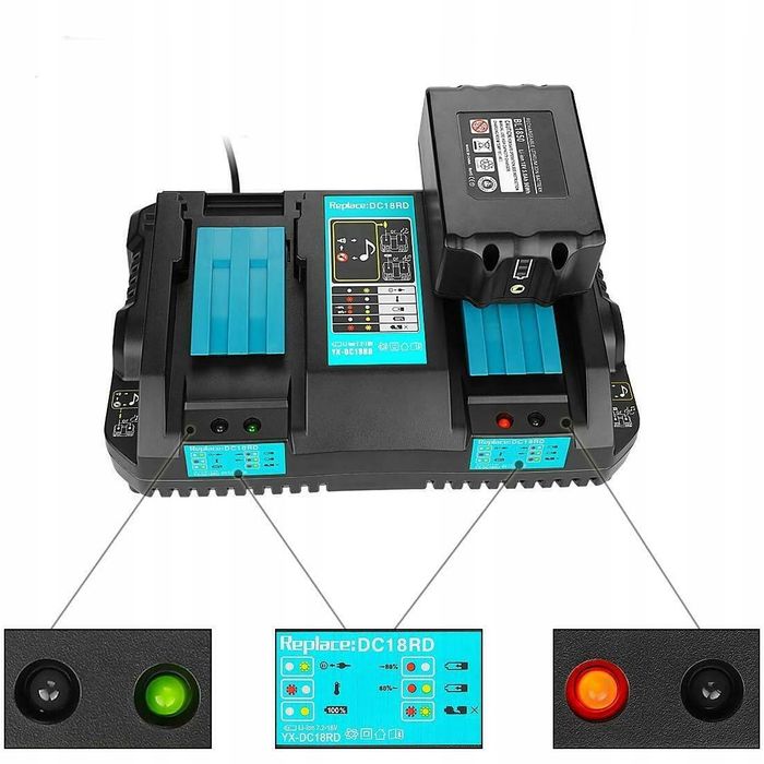 Ładowarka DualCharge Pro | do Makita 18V | 4A | 100–240V
