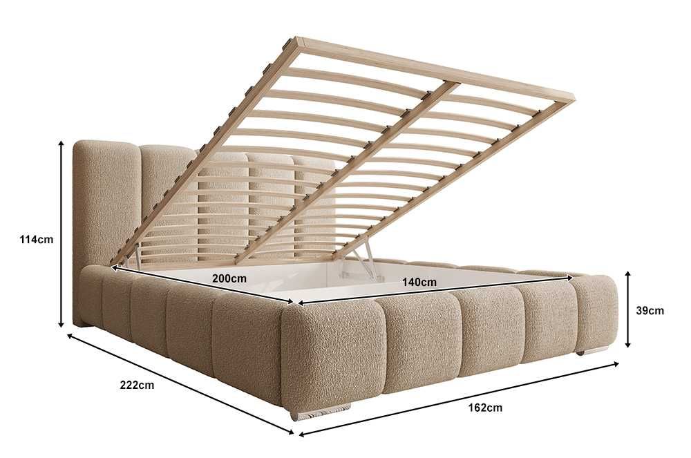 Łóżko tapicerowane BRENDA z pojemnikiem na pościel DARMOWA DOSTAWA