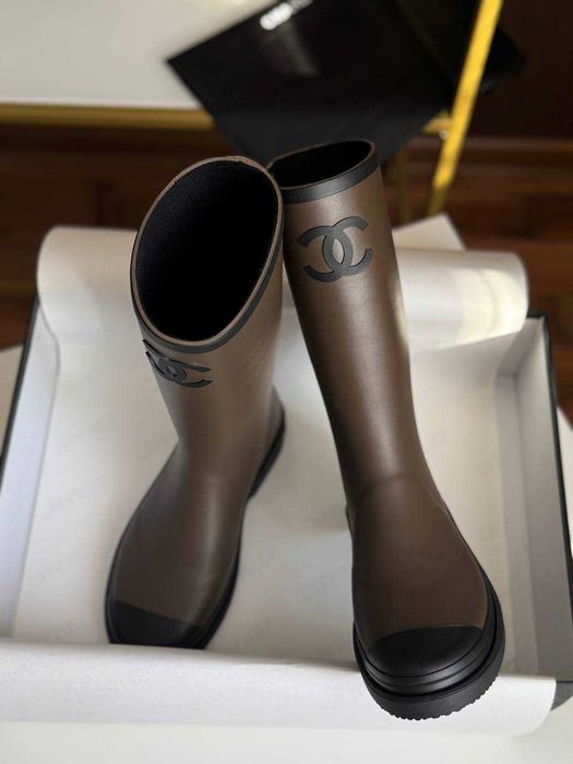 Premium Kaloszy Chanel! Khaki, czarne,beż ! Gumowce od ręki 36-41