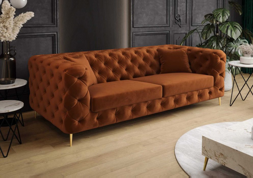 Sofa Boston Chesterfield Elegancka Pikowana Luksusowa