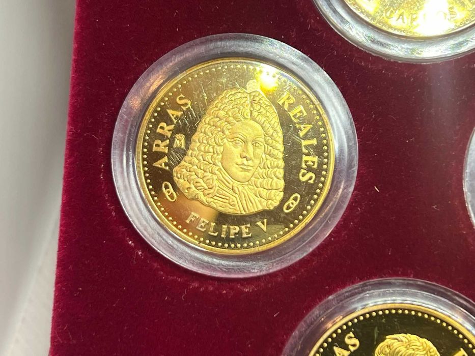 Espanha - Coleção de 13 Arras Reales V Centenário da Casa dos Habsburgos e III Centenário da Casa dos Bourbons - 1516 a 1931 - Ouro, Prata