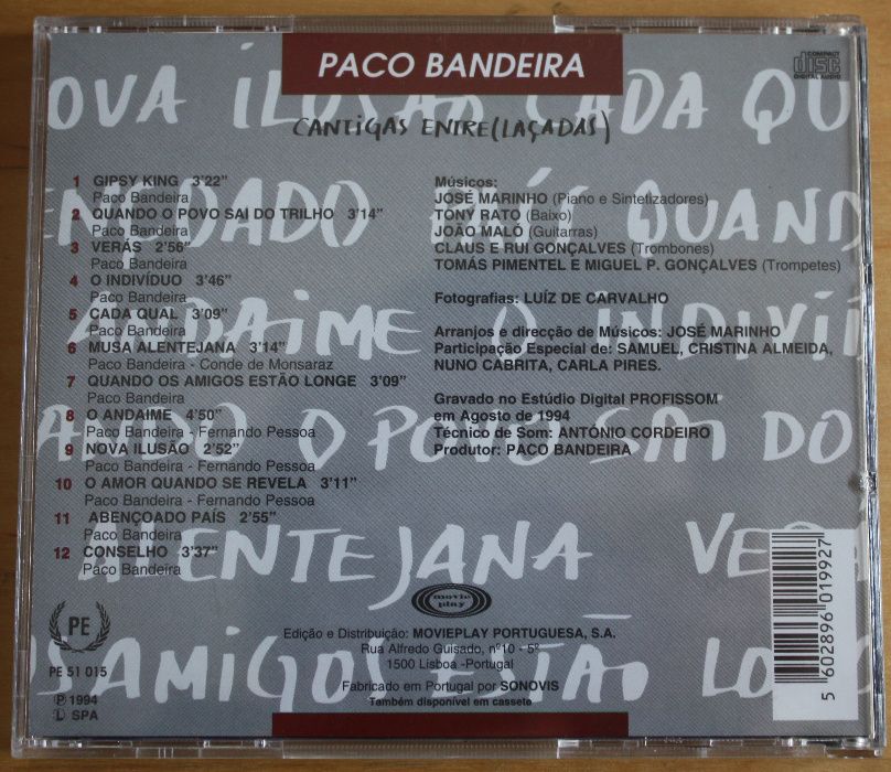 PACO BANDEIRA - Cantigas Entre(laçadas), CD Raro