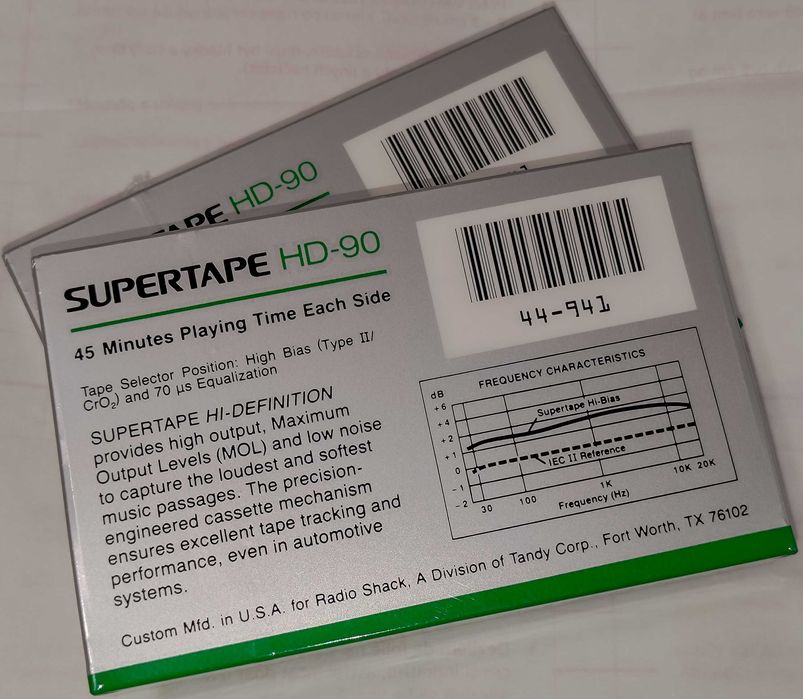 Аудіо касети Realistic HD-90 SUPERTAPE
