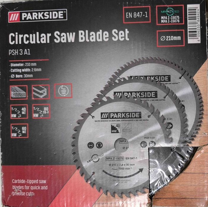 Диск пильний швидкісний 85 160 210мм Parkside Німеччина