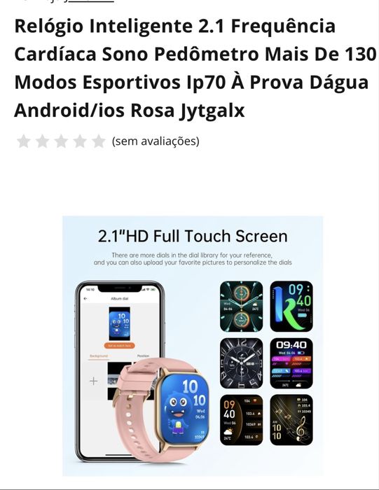 Smartwatch à prova d’água Android/ios Jytgalx