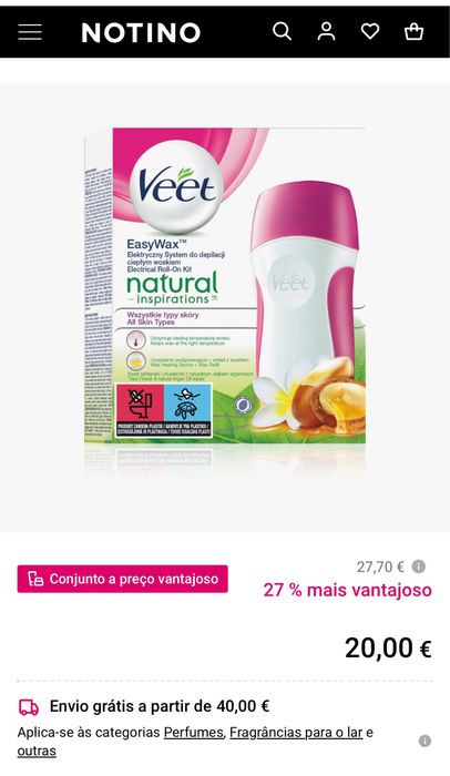 Máquina de cera depilatória veet como nova