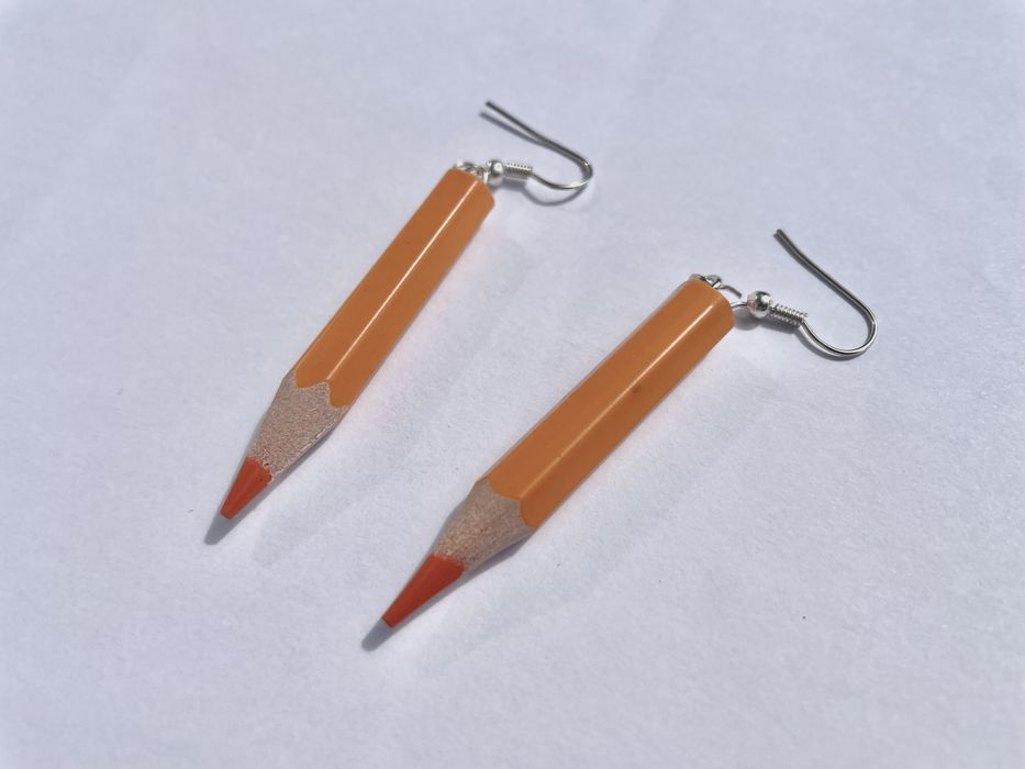 Kolczyki kredki pomarańczowe