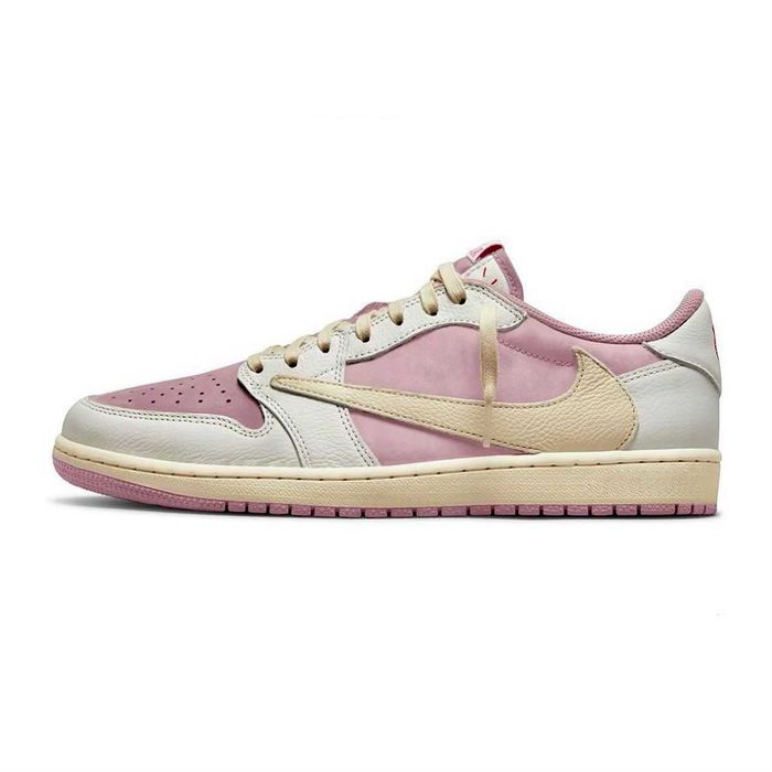 Жіночі кросівки Nike Air Jordan 1 Low × Travis Scott "Shy Pink" Розміри 36-40